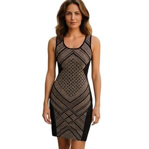 Bar III Sleeveless Brown/Black Bodycon Dress Size XS